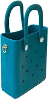 Fashion Culture Women's Reva Silicone Mini Bucket Tote Crossbody Bag (Turquoise)