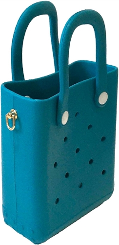 Fashion Culture Women's Reva Silicone Mini Bucket Tote Crossbody Bag (Turquoise)