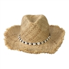 Fashion Culture Straw Fedora Hat Cowrie Shell Accents, Natural | Stylish Accessory for Any Occasion