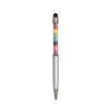 Rainbow Crystal 2 in 1 Ball Point Pen Touch Screen Stylus Pen, Silver