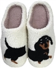 Fashion Culture Women's Dachshund Dog Soft Sherpa Plush Slide Slippers