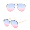 Fashion Culture Affair Studded Aviator Daily Wear Sunglasses UV Protection, Blue Pink Ombre Lens