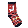 Festive Llama Print Holiday Novelty Crew Socks, One Size 9-11