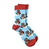 Bundled Up Pug Dog Print Holiday Novelty Crew Socks