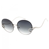 Harper Rhinestone Accent Oversized Round Sunglasses