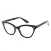 Fashion Culture Blue Light Glasses - Highbrow Small Horn-Rimmed Clear UV400 Lens Glasses, Black