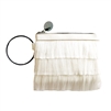 Farrah + Sloane Symi Metallic Fringe Wristlet Bracelet Clutch, White