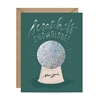 Inklings New York Snow Globe Scratch Off Blank Holiday Greeting Card - Green Stationary