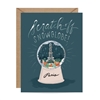 Inklings Paris Snow Globe Scratch Off Blank Holiday Greeting Card - Blue Stationary