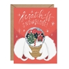 Inklings North Pole Snow Globe Scratch Off Blank Holiday Greeting Card - Red Stationary