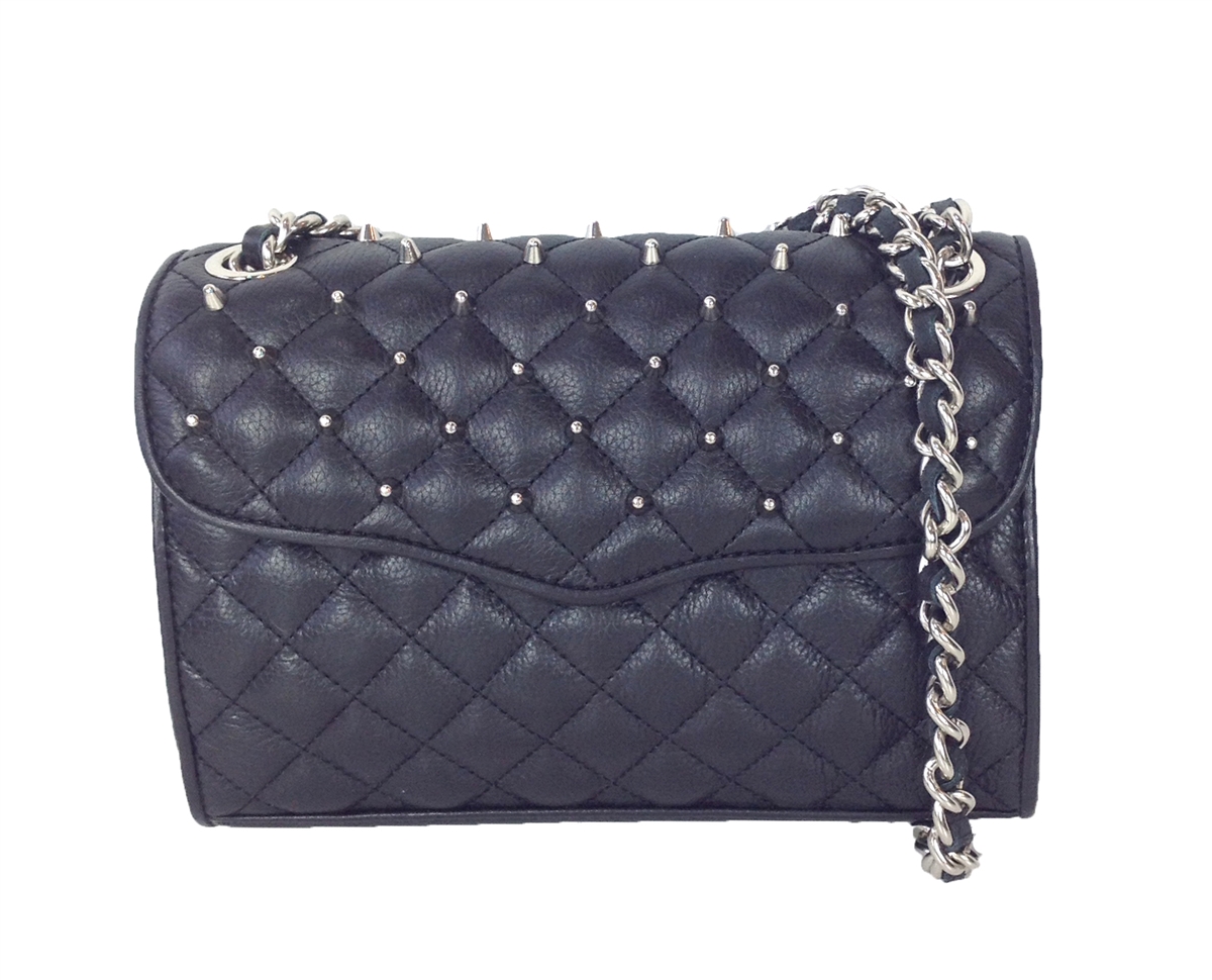 Rebecca Minkoff Quilted Studded Mini Affair Shoulder Bag Black