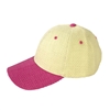 Magid Color Block Straw Baseball Cap Hat, Natural/Fuchsia Pink