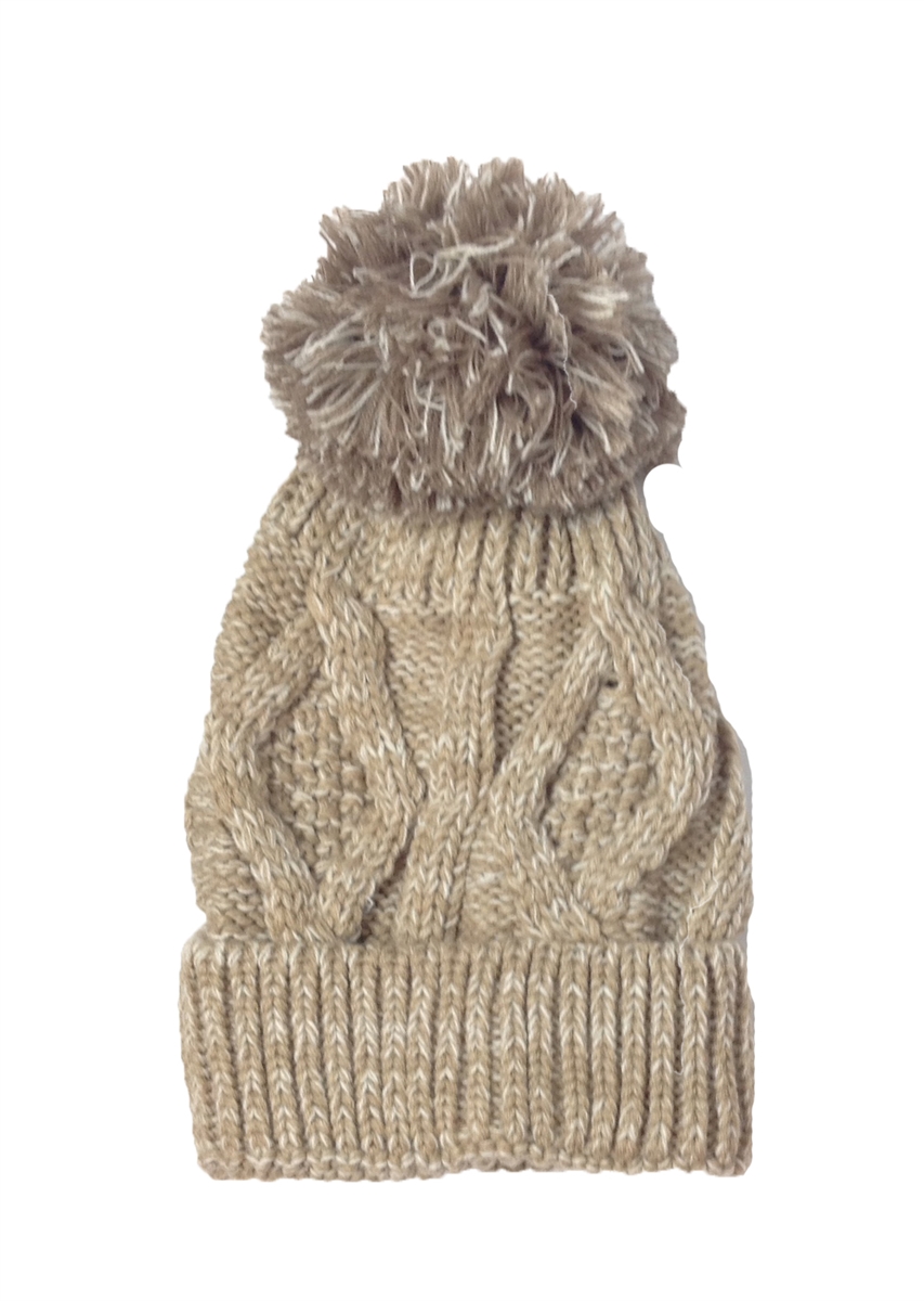 Kate Spade outlet Knit Cable Pom Beanie- Heather Grey