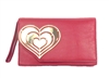 Jonathan Adler Vera Heart Leather Clutch Wristlet, Cherry Red