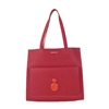 Jonathan Adler Dorian Dot Leather Bucket Tote, Persimmon / Poppy - Luxury Leather Tote for Everyday Use