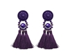 Jewelry Collection Calysta Beaded Tassel Drop Earrings, Purple