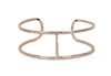 Jewelry Collection Pave H Cuff Open Bangle Bracelet, Rose Gold