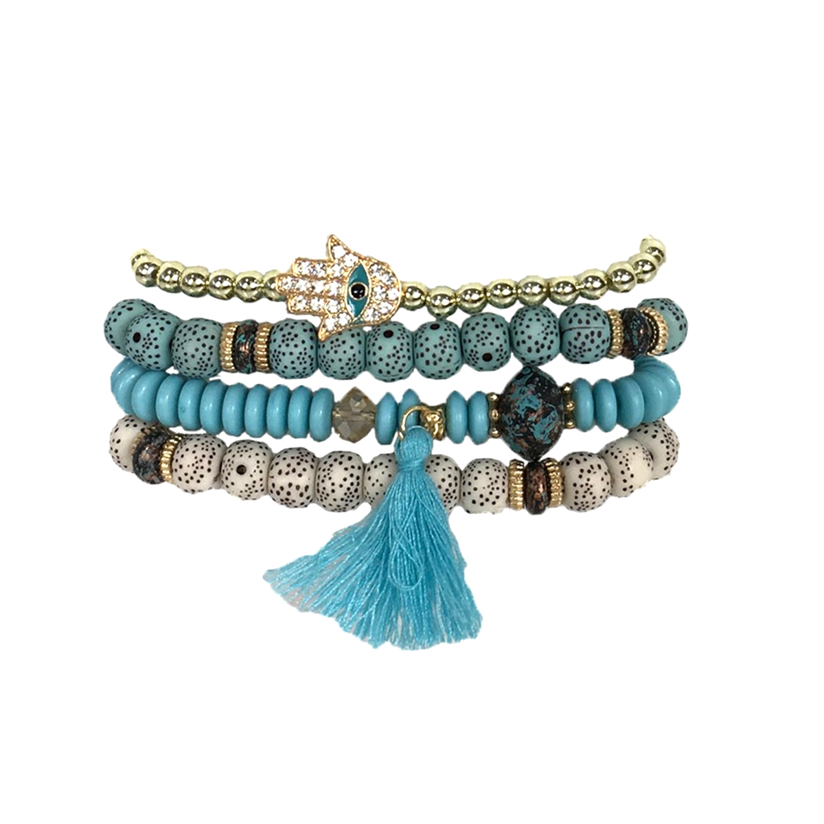 African Turquoise Hamsa Bracelet – Uplift Beads