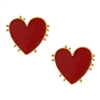 Katrina Knotted Heart Enamel Stud Earrings, Red