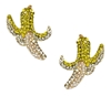 You Peeel Me Banana Crystal Drop Earrings, Yellow Multi