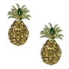 Stay Golden Pineapple Crystal Statement Drop Earrings, Multi