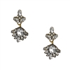 Olivia Victorian Style Crystal Drop Earrings, Antique Gold