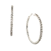 Jewelry Collection KyKy Oversized Crystal Hoop Earrings, Silver