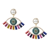 Cahya Crystal Evil Eye Statement Drop Earrings, Multi