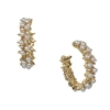 Maggie Simulated Pearl Crystal Petite Hoop Earrings, Gold