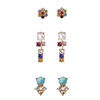 Jewelry Collection Selma Crystal Mini Stud Earrings Set of 3, Multi