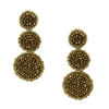 Aine Two Tone Beaded Triple Drop Earrings, Copper Gold