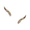 Brilliant Sparklers Crystal Ear Climber Crawler Stud Earrings, Multi