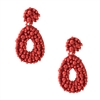 Salina Beaded Cluster Drop Earrings, Red Hot