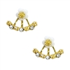 Jewelry Collection Dainty Daisies Ear Jackets Stud Earrings, Gold