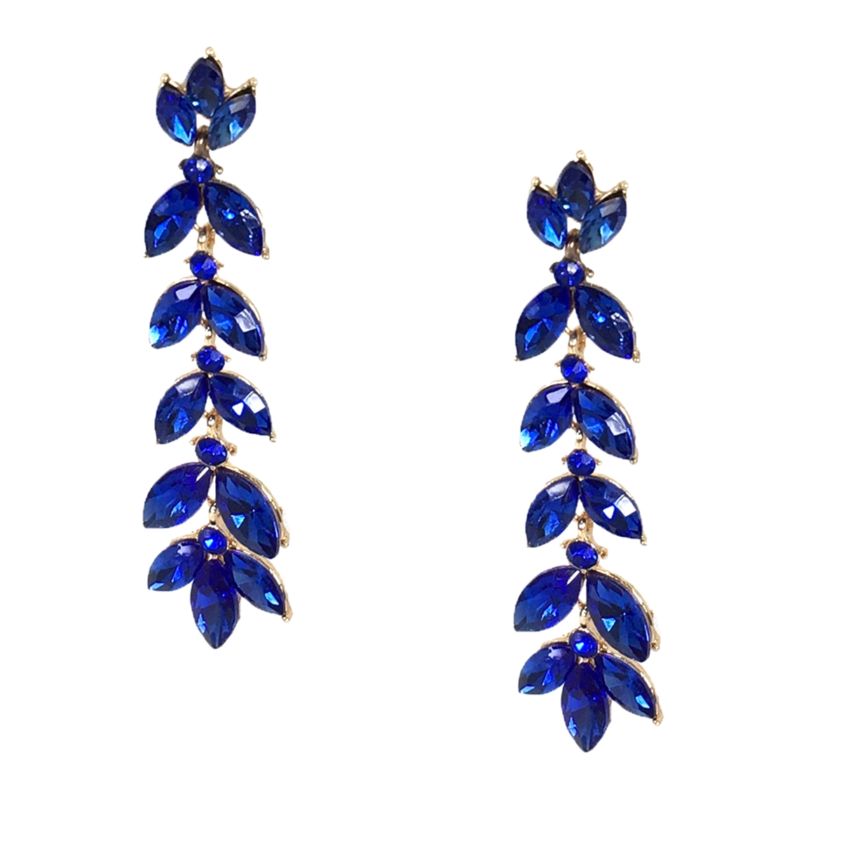 Jewelry Collection Jaylin Crystal Linear Drop Earrings Blue