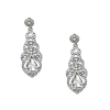 Brigitte Elegant Crystal Drop Earrings Bridal Jewelry, Silver