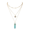 Jewelry Collection Evil Eye 3 Layer Necklace, Gold