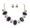 Core Fashion Jeweled Collar Neckalce & Earrings Set, Multi