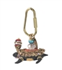 Lenora Dame Turtle Purse Charm Keychain FOB, Multi Multi-color Metal Keychain Bag Charm