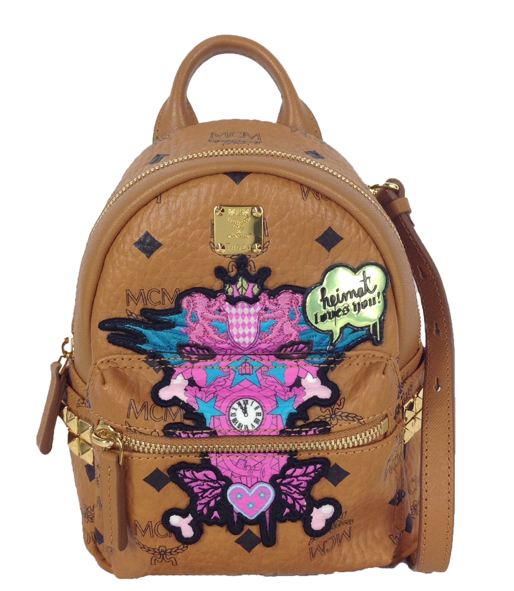 MCM x Strumbel Heimat Loves You Limited Edition Mini Backpack Cognac