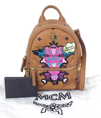 MCM x Strumbel 'Heimat Loves You' Limited Edition Mini Backpack, Cognac