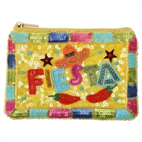 Fiesta Fun Zip Money Pouch Beaded Party Coin Purse