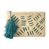 Mar Y Sol Selva Zig Zag Slim Raffia Straw Clutch, Aqua