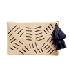 Mar Y Sol Selva Zig Zag Slim Raffia Straw Clutch, Navy