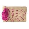 Mar Y Sol Selva Zig Zag Slim Raffia Straw Clutch, Pink