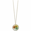 Zad Jewelry Women's Abbey Estate Daisies Dried Pressed Flower Pendant Necklace, Multi, N2426