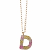 Hand-Pressed Dried Wildflower Initial Pendant Necklace Letter D