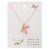 Hand-Pressed Dried Wildflower Initial Pendant Necklace Letter K