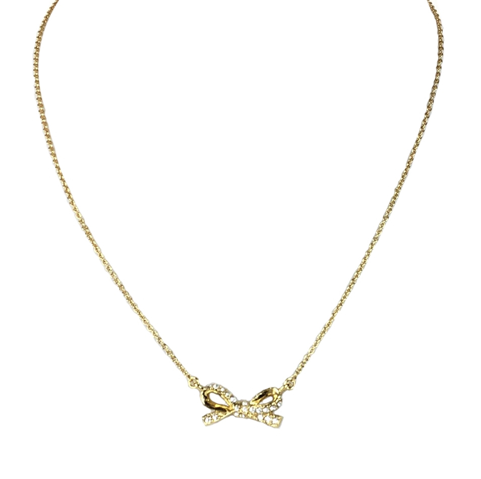 Kate spade gold deals bow necklace