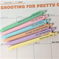 Motivational Sayings Pastel Ballpoint Jotter Pen Set